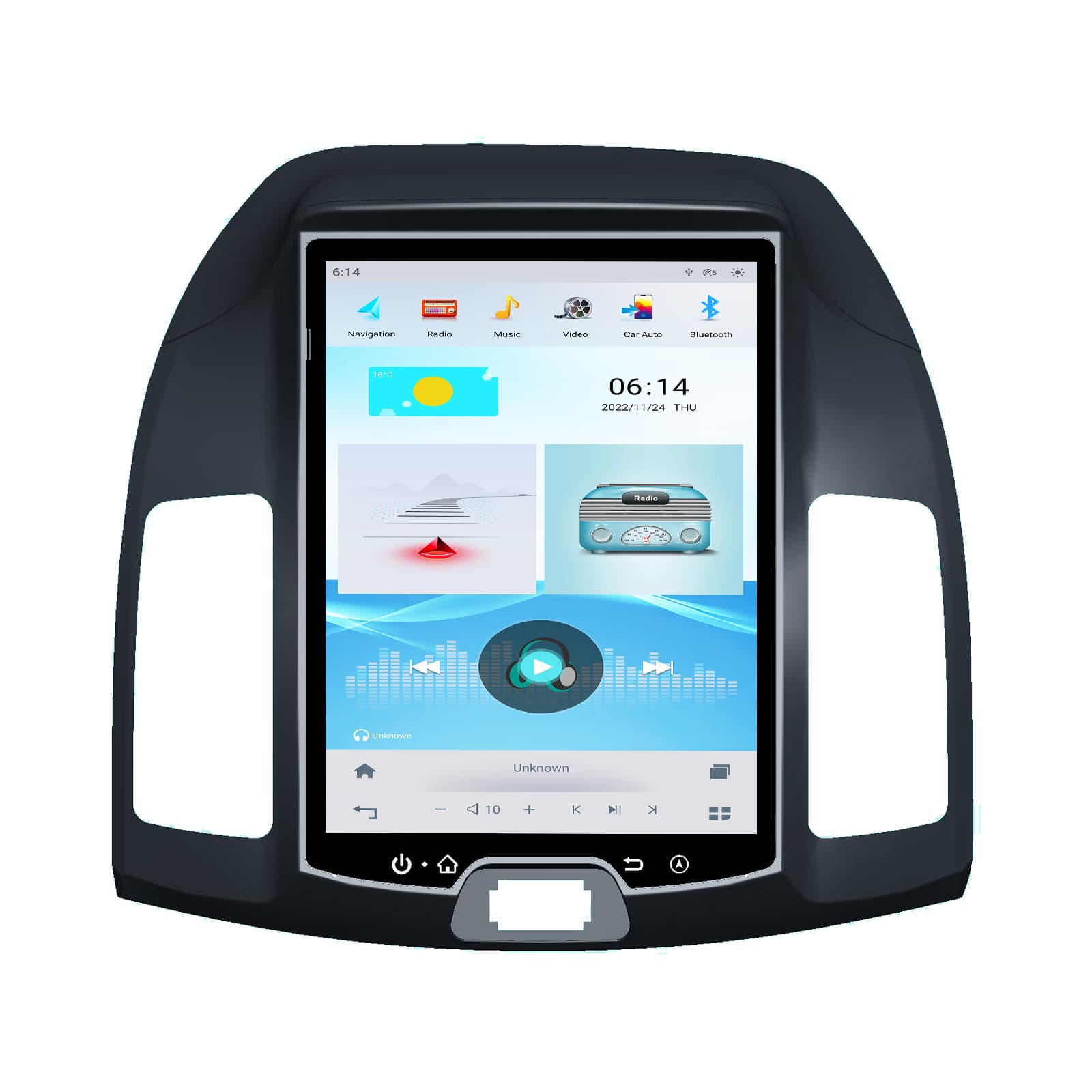 Hyundai Elantra 2012 China Version Android Navigation Central Control Large Screen Wireless CarPlay Head Unit