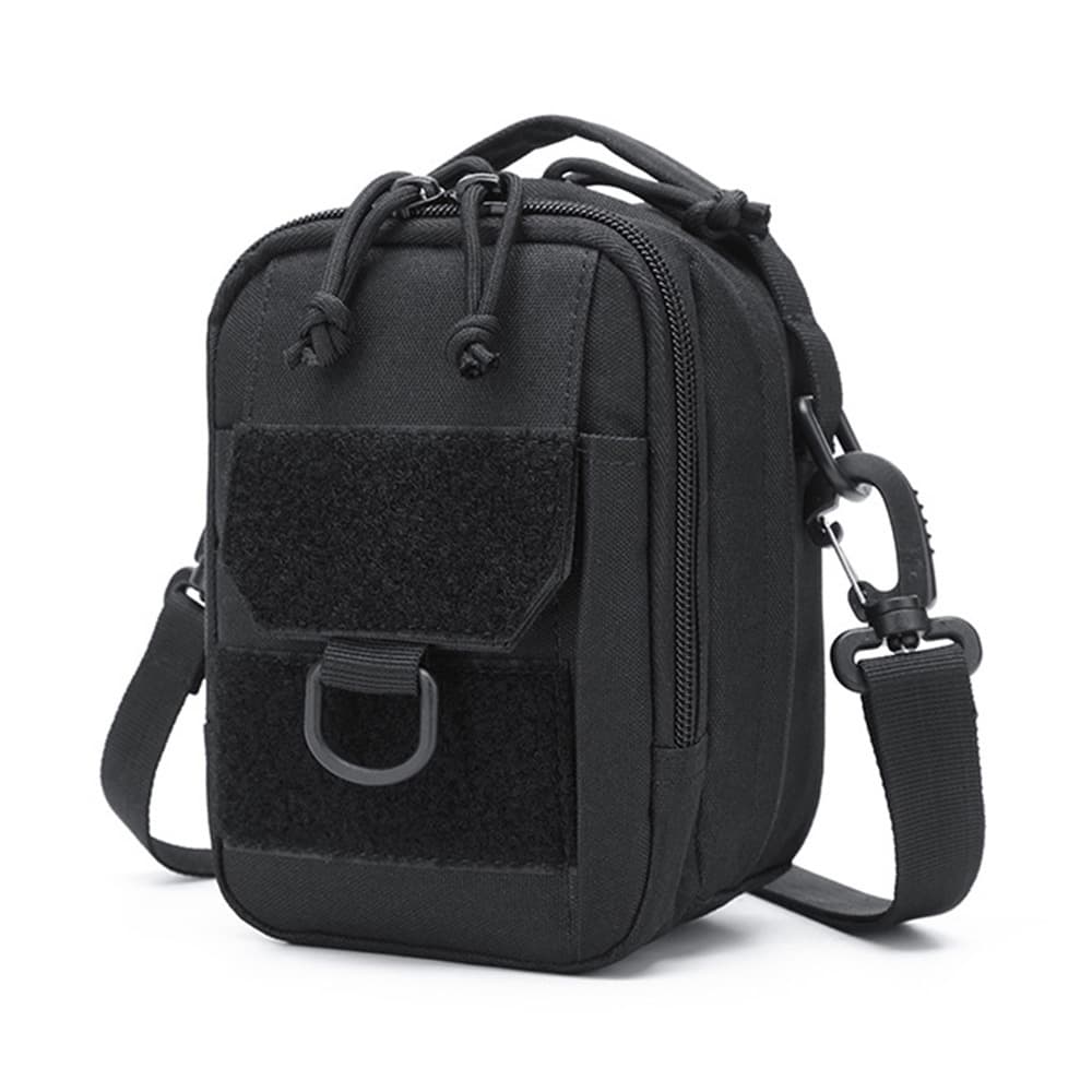 Outdoor Tactical Crossbody Double-Layer Small Square Bag EDC Tool Pouch Molle Waist Pack Multifunctional Handbag