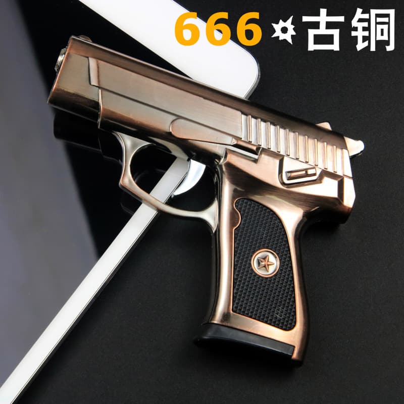 Creative and interesting gift-giving gun-shaped direct-injection lighter red flame lighter, cool must-have factory direct sales and wholesale