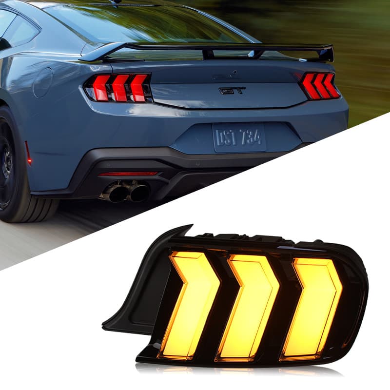 RGB Sequential Turn Signal LED Tail Light Assembly for 2015-2021 Ford Mustang