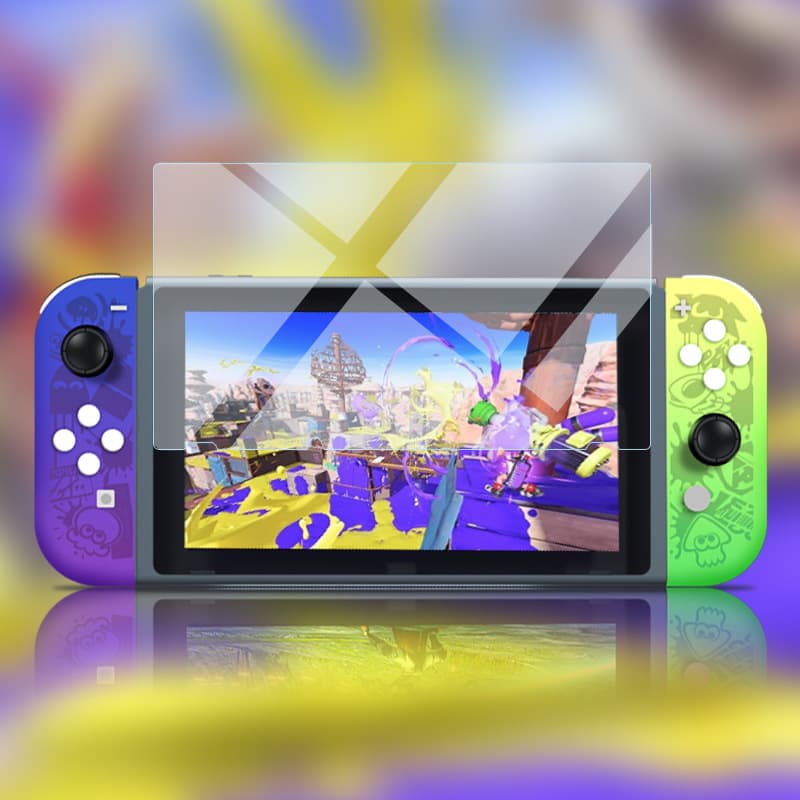 Nintendo Switch Full Coverage Tempered Glass Film, NS Console Accessory HD Screen Protector Anti-Burst