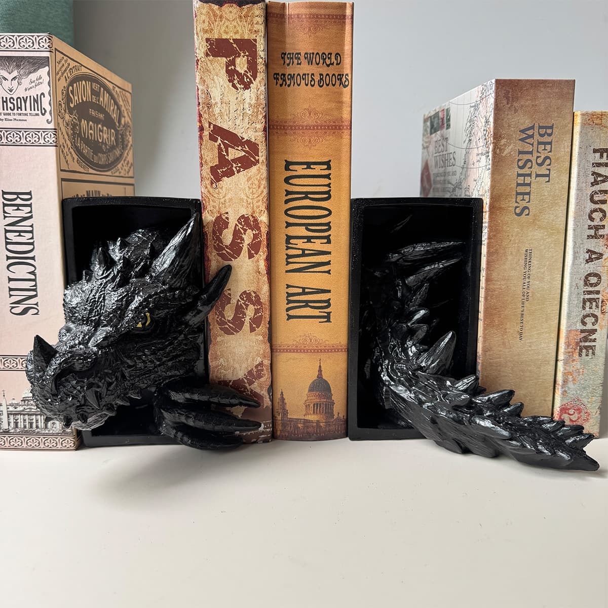Cross-border Dragon Book Corner Ornament Bookshelf Decoration Home Desktop Decoration Craft Resin Statue Decorative Ornament