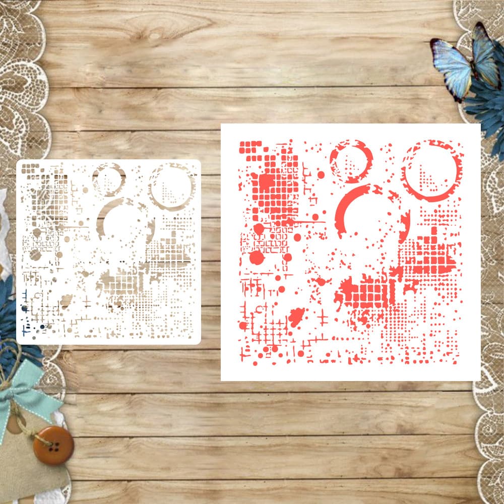 Cross-border Drop Shipping Masking Board Vintage Pattern Hollow Carved Plastic Hand-drawn Graffiti Spray Handmade Journal Decoration Template