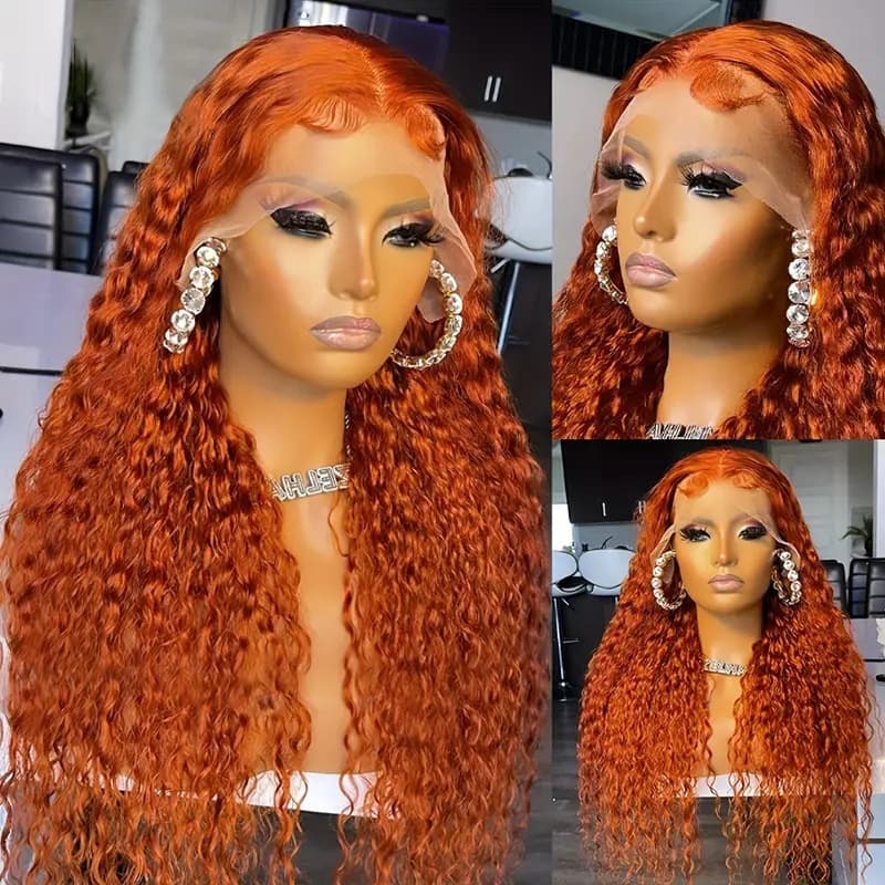 Cross-border European and American Women's Wig African Small Curl Curly Voluminous Long Curly Wig Orange