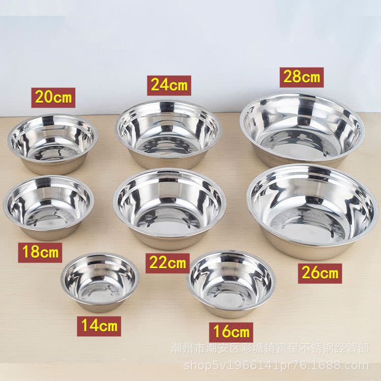 Extra Thick Non-magnetic Stainless Steel Soup Basin Canteen Household Basin Commercial Basin Thickened Soup Basin Wholesale Soup Bowl Kitchen Dish Basin