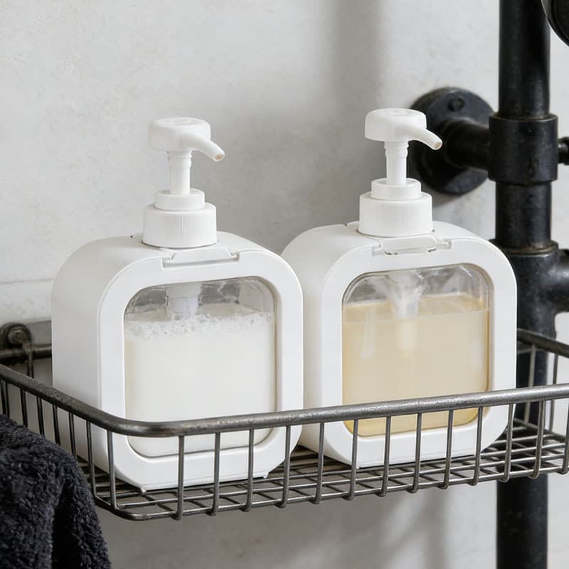 Press-Type Dispenser Bottle for Bathroom, Large Capacity Hand Soap Dispenser, Visible Lotion Shower Gel Refillable Empty Bottle