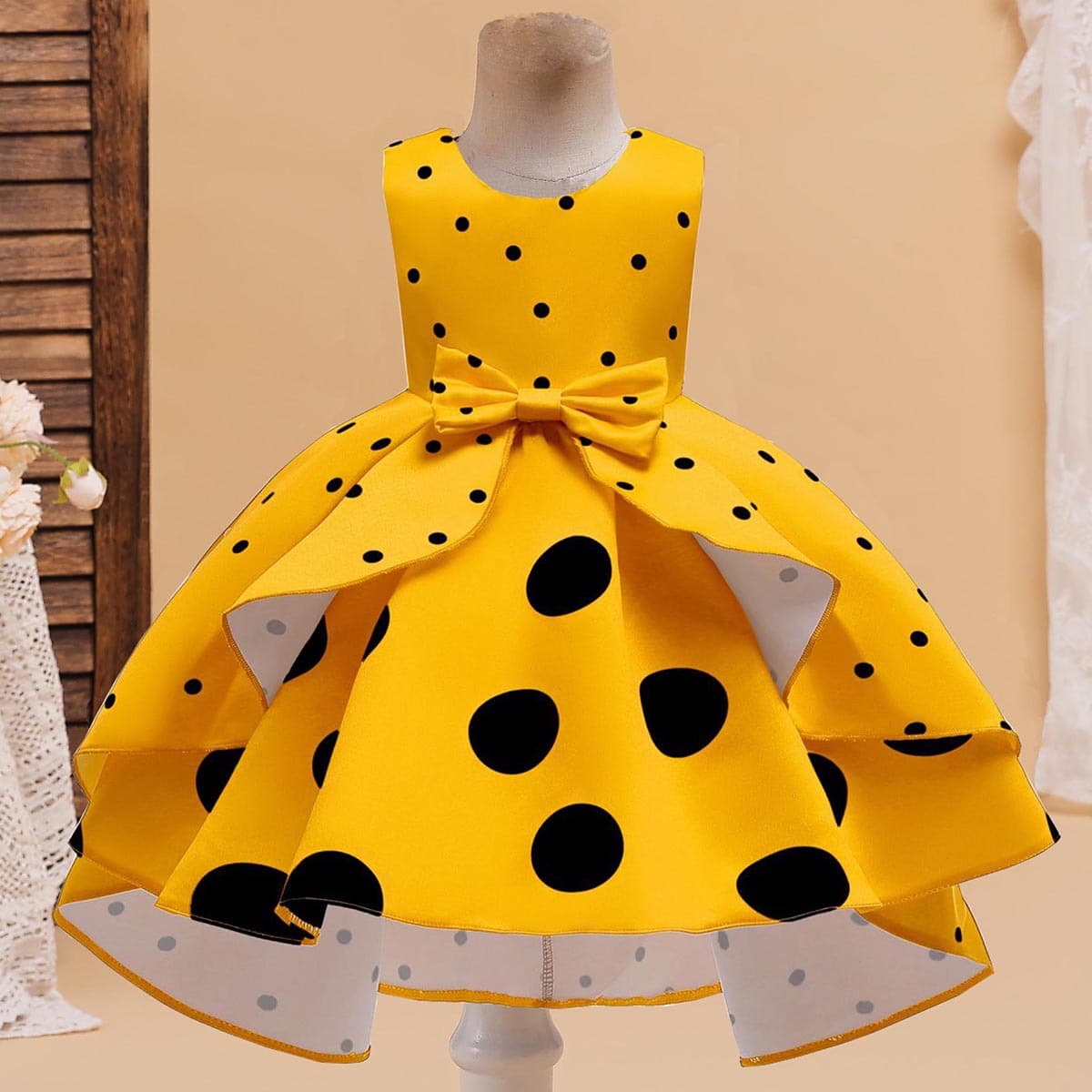 New Children's Dress Ins Cross-border Girl's Dress Printed Vintage Princess Dress Toddler Dress Wholesale