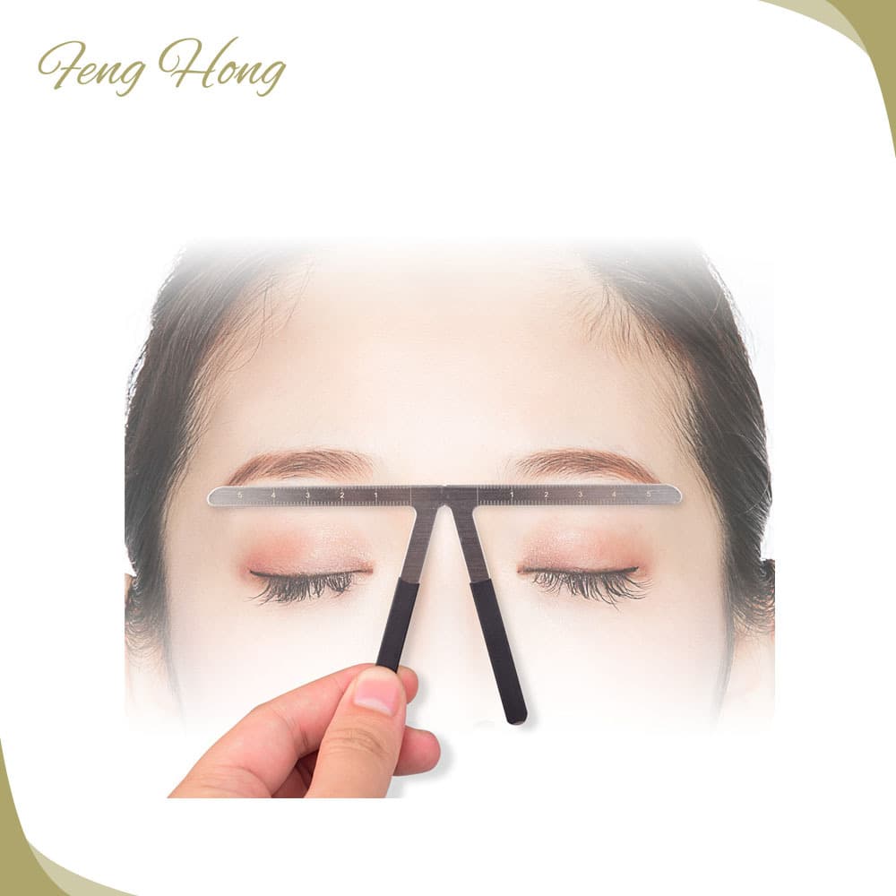 Three-Point Positioning Balance Ruler Eyebrow Measuring Tool, Eyebrow Ruler for Straight Brow Shape Mold, Tattoo Supply Accessory