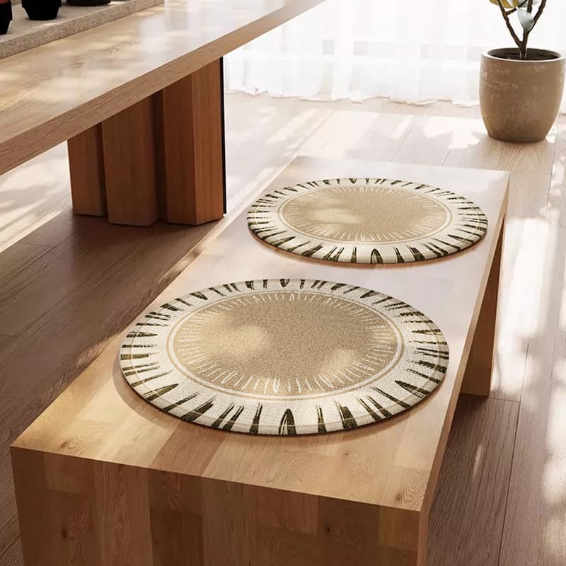 Modern Minimalist Ice Silk round Seat Cushion Anti-Slip Assorted Sizes for Restaurant Chairs Bar Stools Home Decor