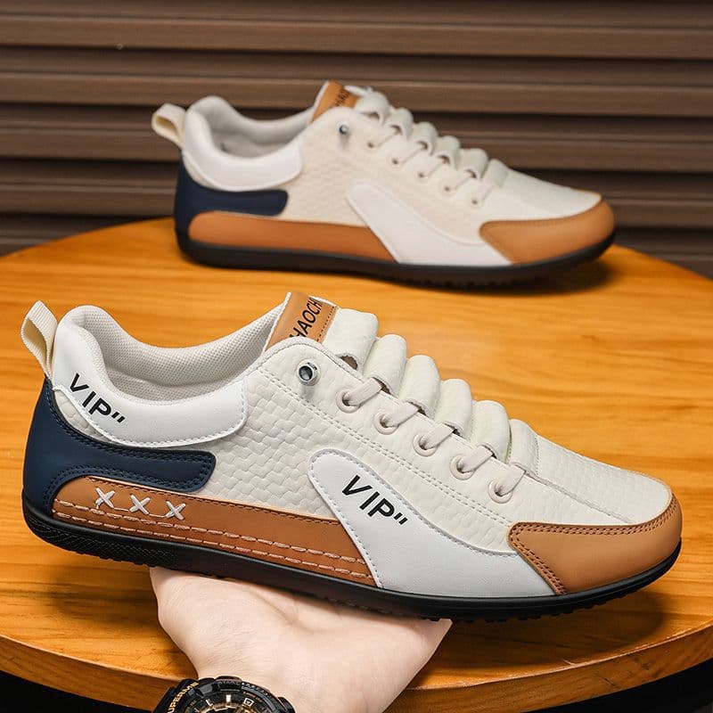 Cross-Border 2025 New Autumn Breathable Leather Casual Shoes Men's Soft Sole Lightweight Anti-Slip Flat Driving Moccasins