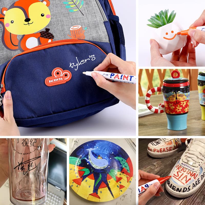 Guangna Waterproof Paint Pen Touch-Up Paint Pen Oil-Based Marker Industrial Marking Pen Colored Metal Paint Pen