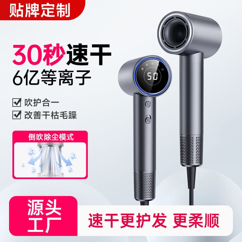 Cross-border High-Speed Hair Dryer Brushless Motor Negative Ions Home Fast-Drying 5-Gear High Wind Power Hair Dryer European Standard