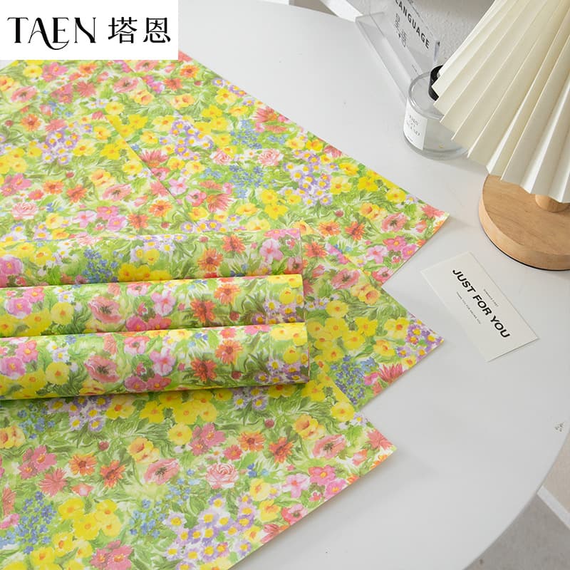 Rapeseed wind rape flower kraft paper bright yellow wrapping paper flowers gift bouquet decorative wrapping paper floral material
