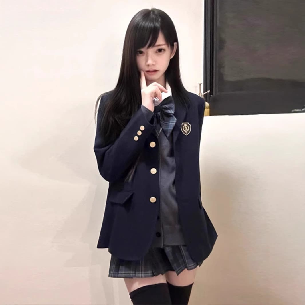 Hua Qian Zhu Original Sheng Yan High Suit Academy Style JK Uniform Three-Button Multi-Color Versatile Blazer