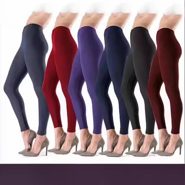 Combination 6 colors cross-border milk silk brushed cropped stretch skinny pants candy color plus size slim fit women's yoga pants women