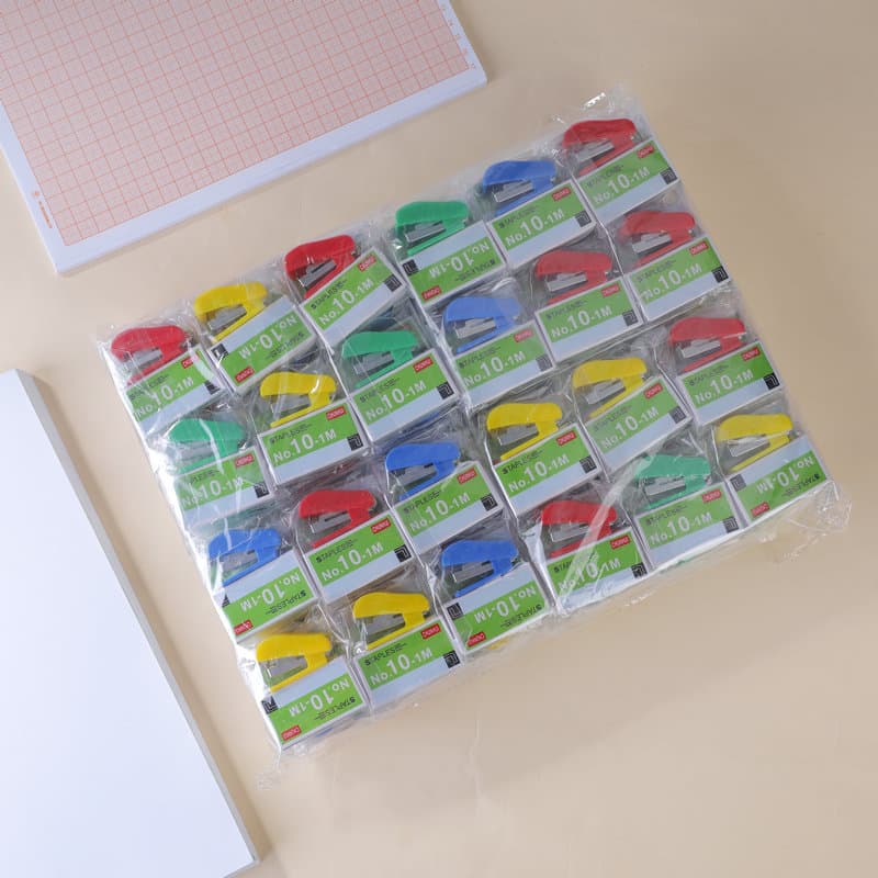 Cross-border 204 Mini Small Stapler Set Student Supplies Stationery Effortless Stapler Cartoon Set Wholesale
