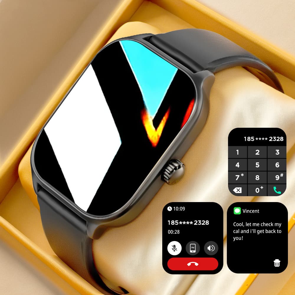 New X46 Multi-Function Mode 1.83-Inch HD Display Wireless Call Voice Assistant Smart Watch