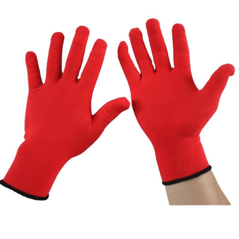 Large Red 13-Gauge Nylon Glove Cores, Breathable Tea-Picking Gloves, Daily Life Gloves Manufacturer Lightweight and Flexible