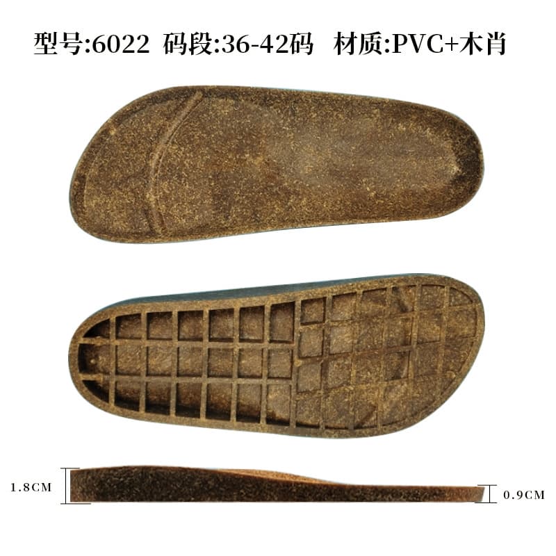Factory direct Birkenstock wood grain midsole PVC fashionable sole semi-finished sandals outsole