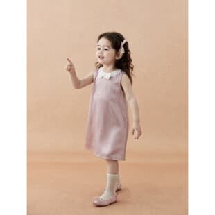2026 Girls Summer Cool Crystal Satin Birthday Princess Dress Shiny Pink Bow Formal Dress