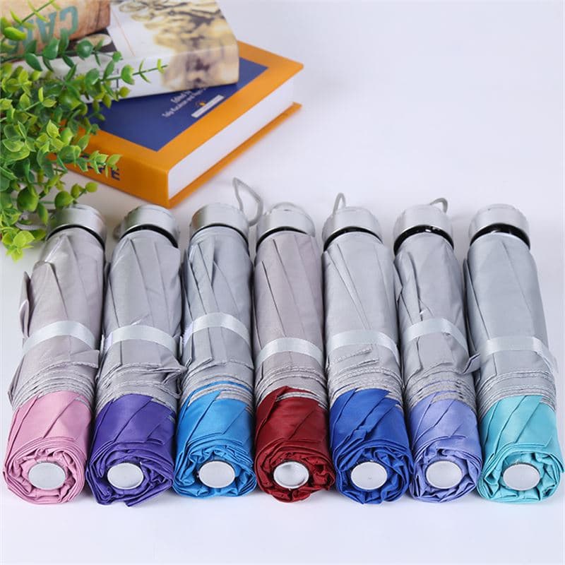 Three-Fold Inverted Pole Silver Coated Rain Umbrella, Creative Dual-Use Sun Shade Umbrella, Advertising Logo Gift Sun Protection Umbrella
