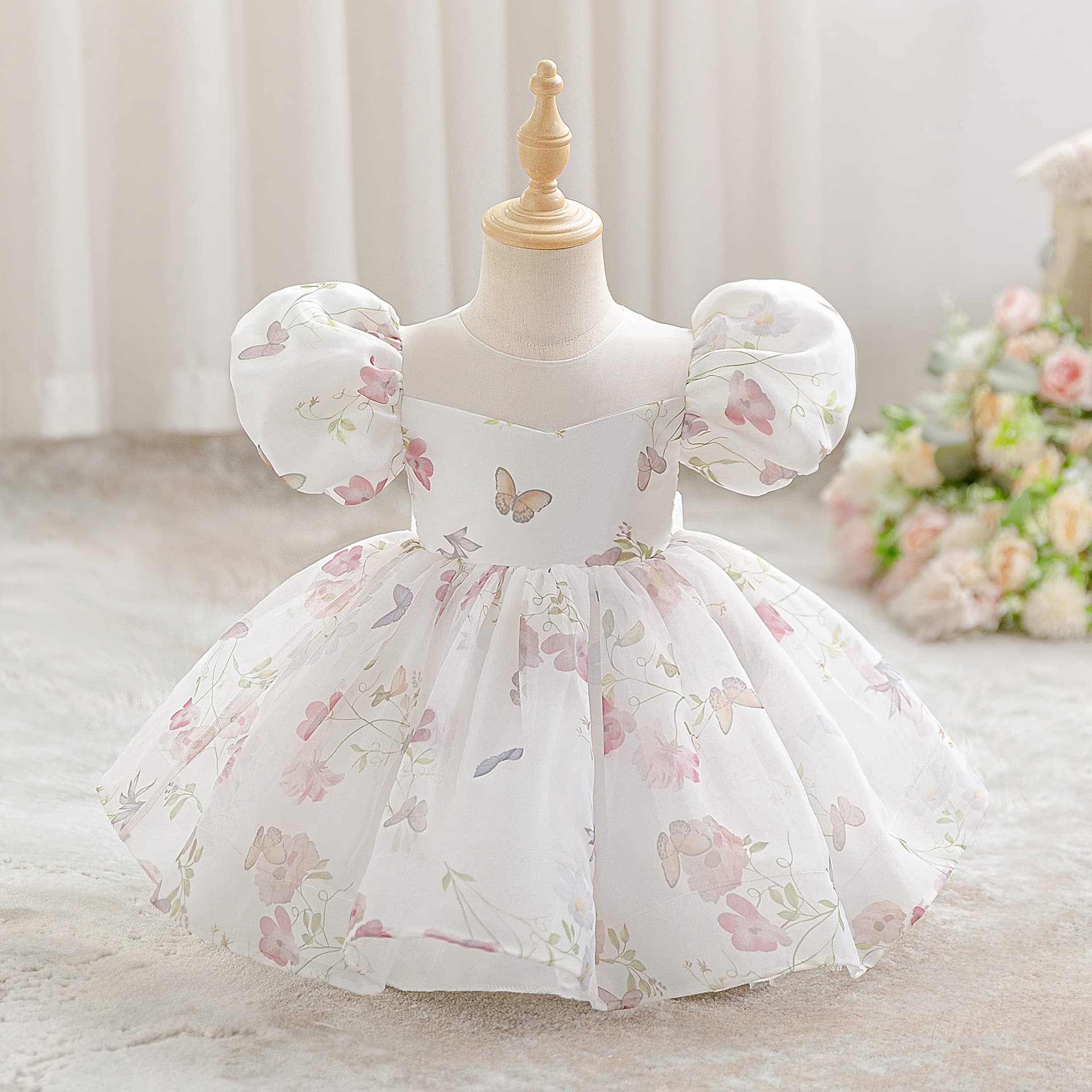 New Cross-Border Floral Girl Princess Dress 0-4 Years Girl Baby Dress for Party