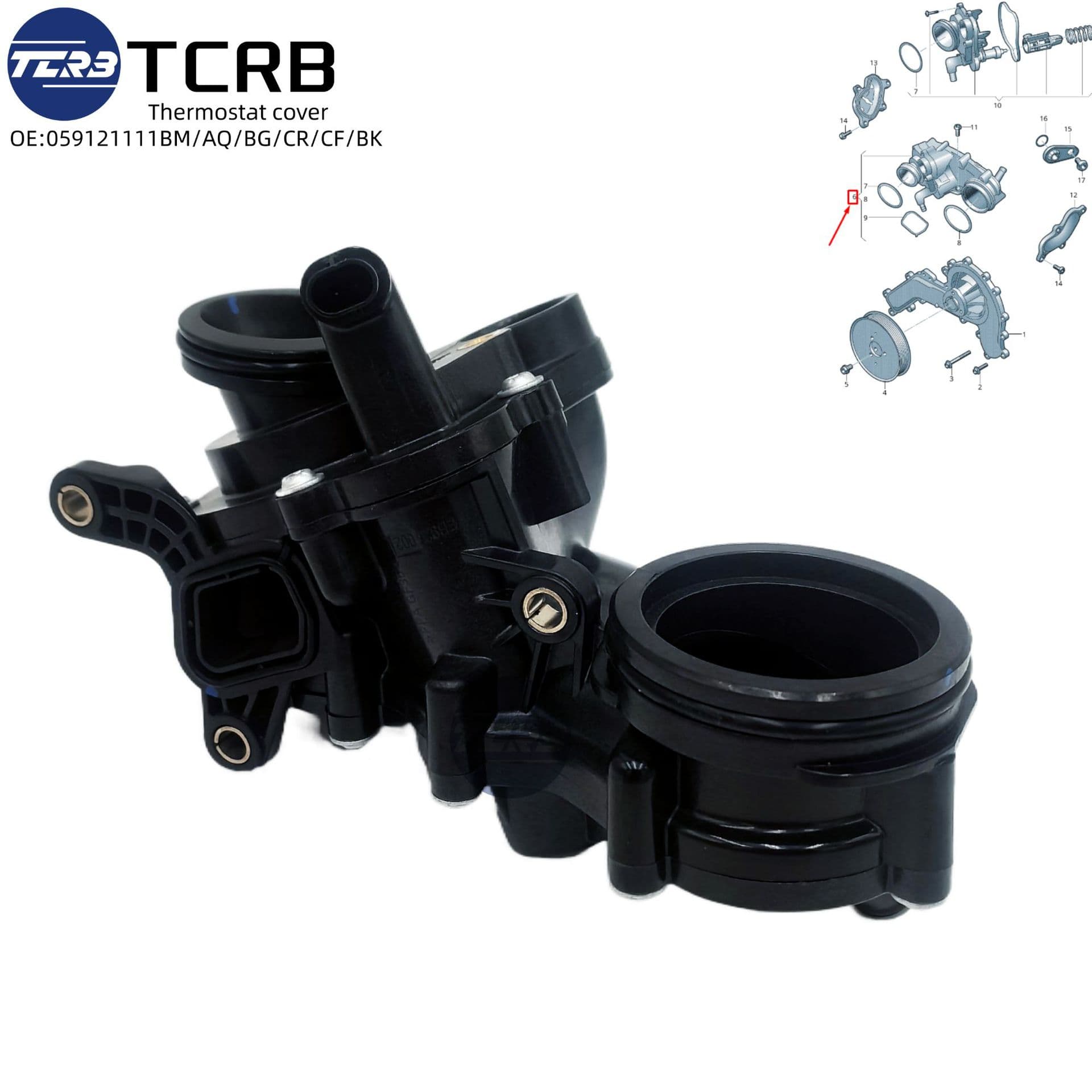 For Audi car thermostat assembly 059121111CR 059121111AQ 059121111BM