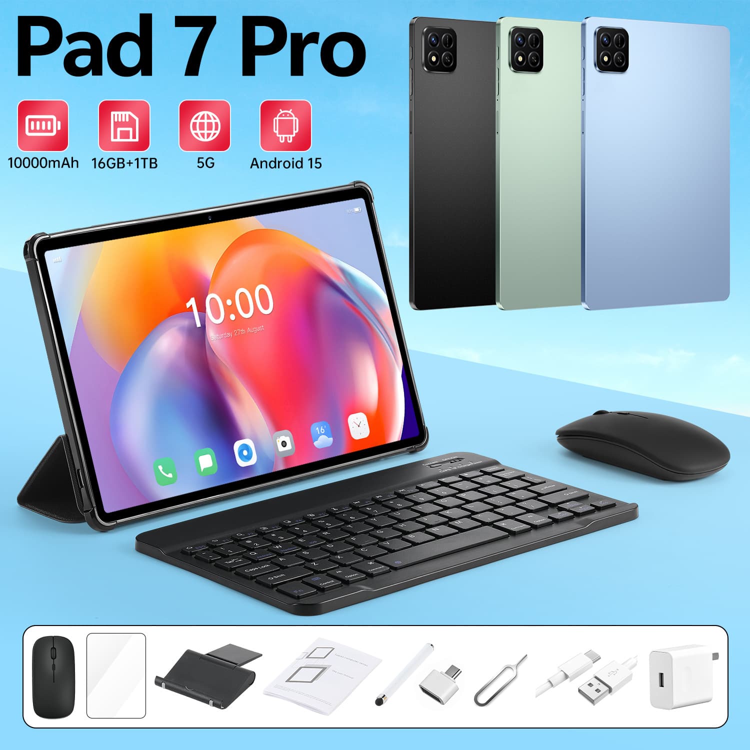 New Pad 7 Pro cross-border tablet 10.1-inch 4+32GB eight-core 4G network foreign trade tablet source manufacturer