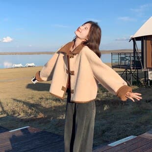 Reversible Faux Shearling Lamb Wool Coat Women's Fall 2025 New Winter Thick Short Suede Jacket