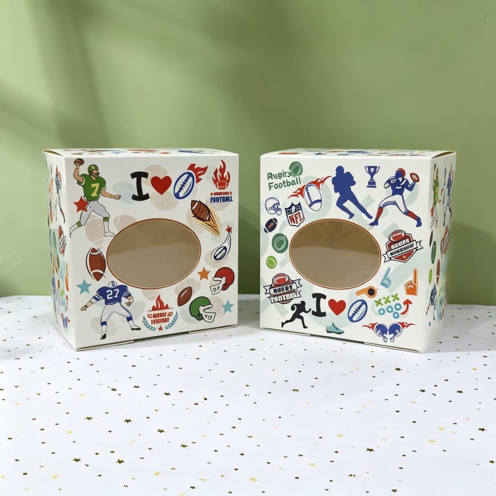 Super Bowl Football Themed Party Favor Box Candy Box Gift Paper Box Gift Box Tote Box Party Supplies