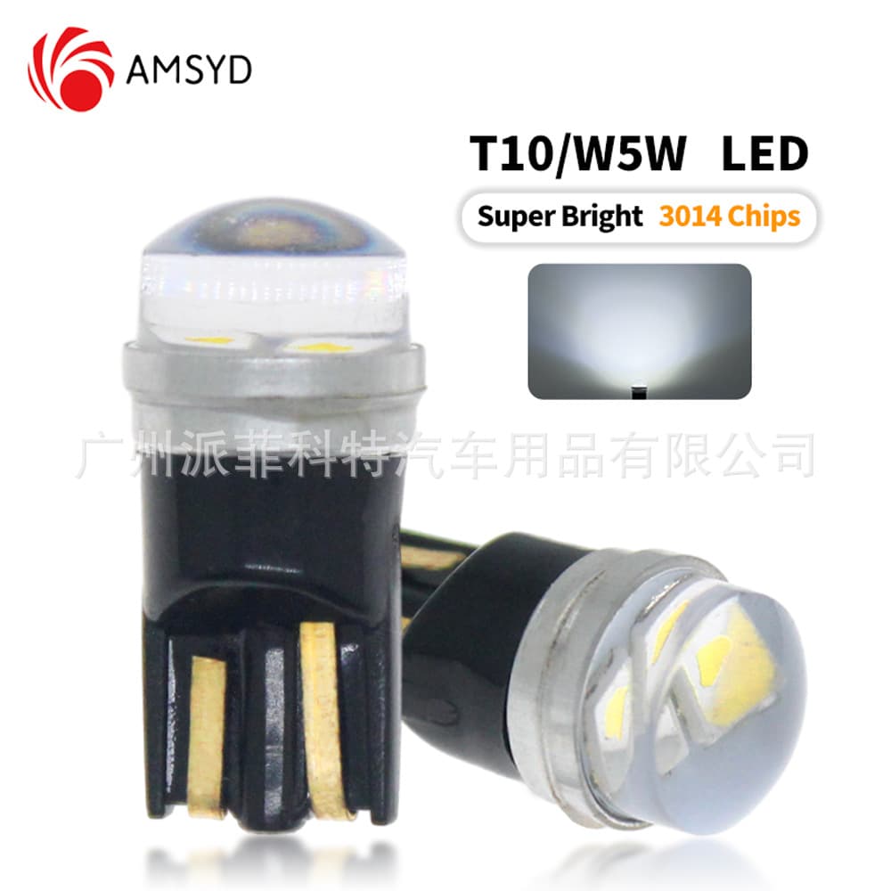 T10 W5W LED 3014 Chip 2SMD Bulb Car Side Marker Light License Plate Lamp Super Bright White 12V