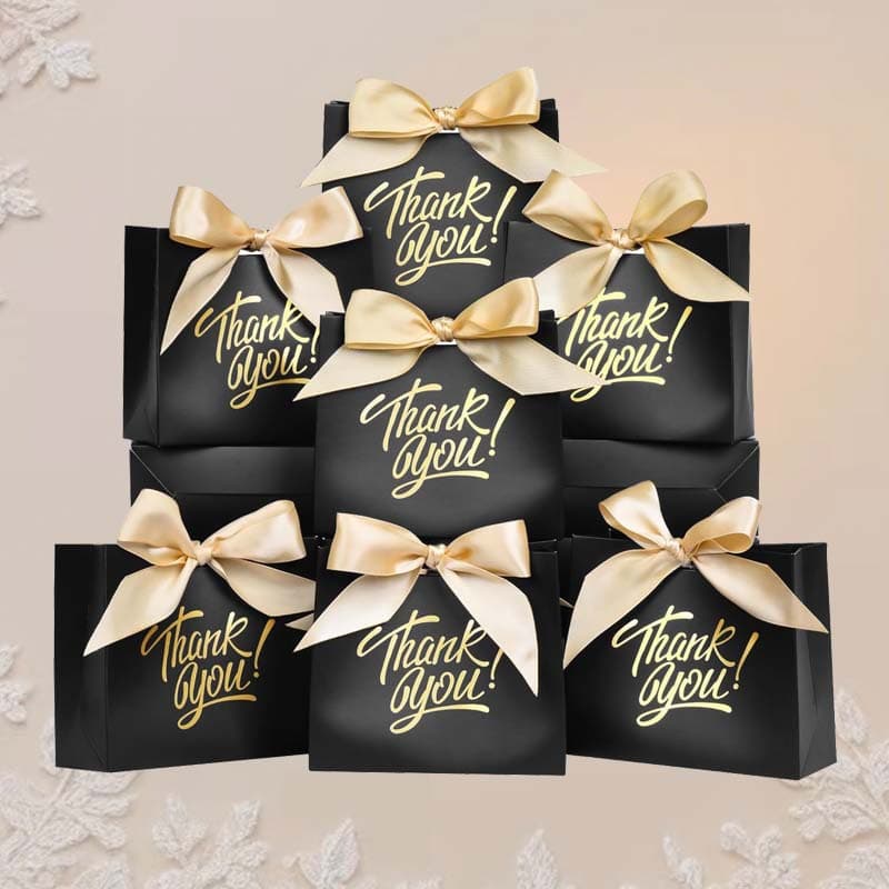 Cross-border popular black ribbon wedding gift candy paper wedding candy gift bag party accompaniment gift box gift box