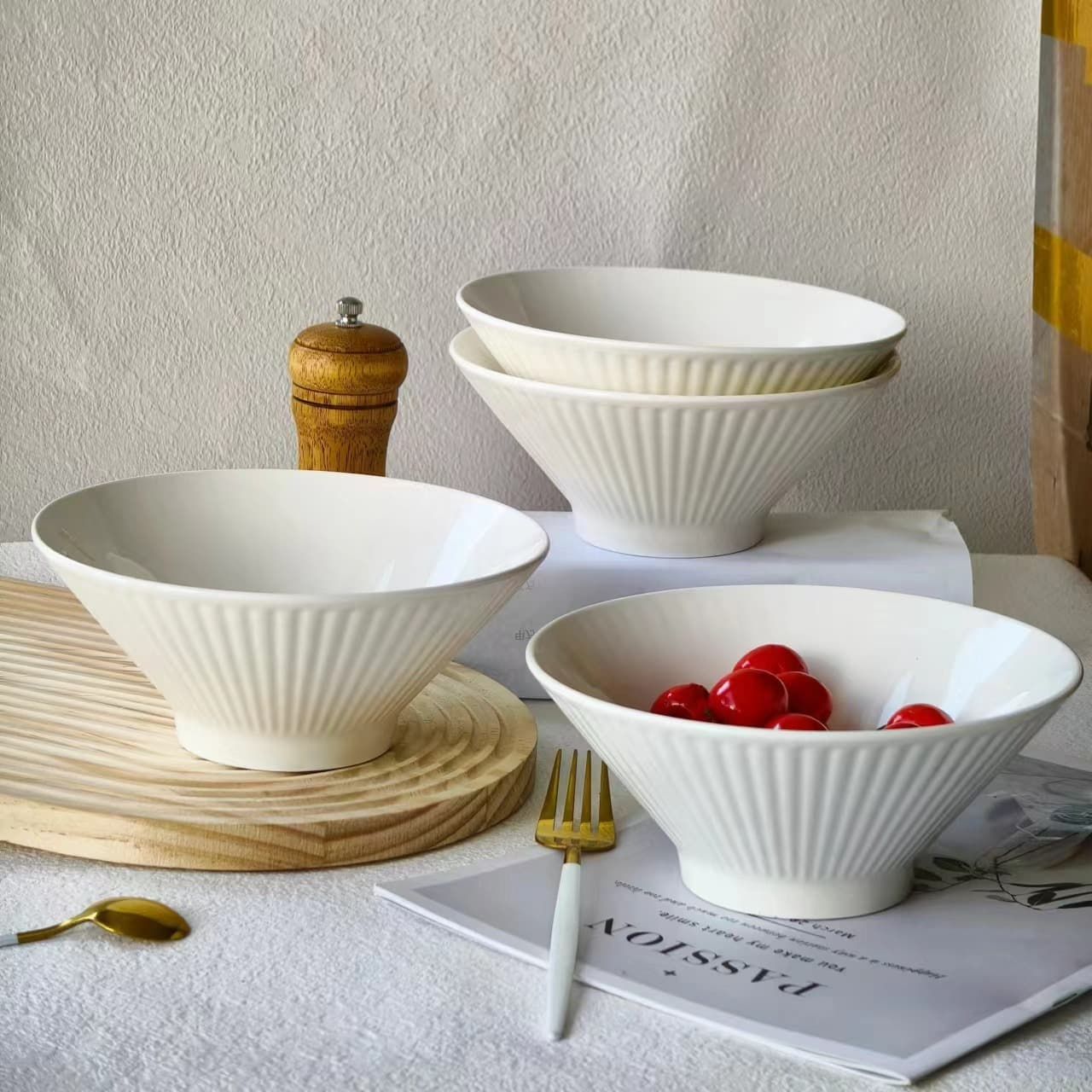 Dou Li noodle bowl household 2025 new underglaze color ramen bowl ceramic eating noodle bowl noodle bowl 7-inch soup bowl