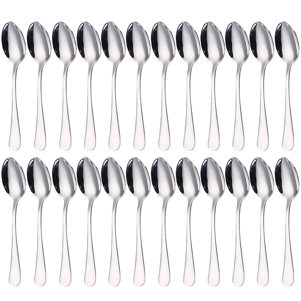 Cross-border 410 Stainless Steel Spoon 12/24/36-Piece Set Hotel Restaurant Spoon Soup Spoon