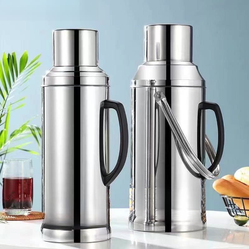 304 Stainless Steel Hot Water Bottle for Home and Commercial Use, Glass Liner Insulated Flask, Old-style Thermos
