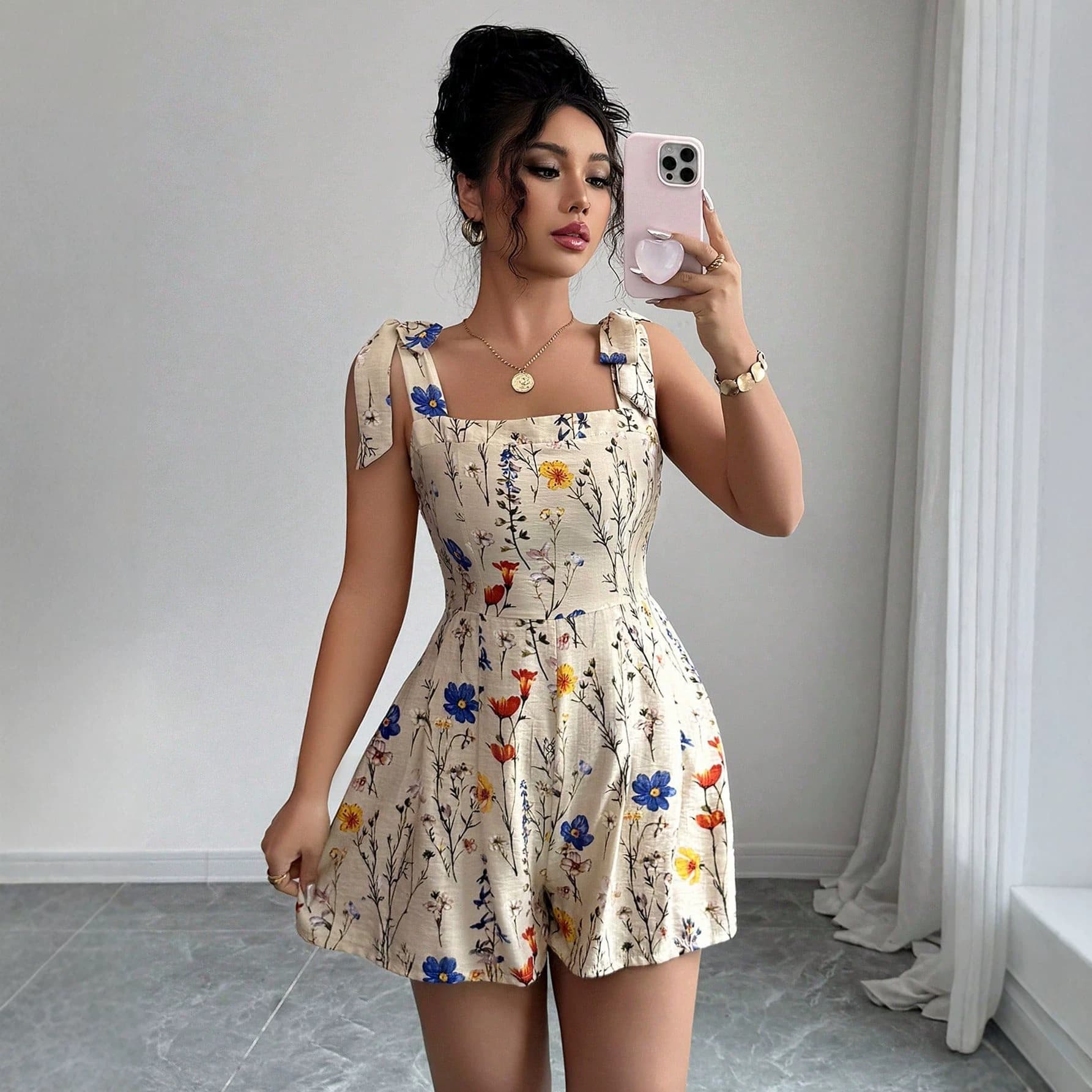 Europe and America 2026 Summer Amazon Independent Station Cross-border Trade New Women's Printed Camisole Romper