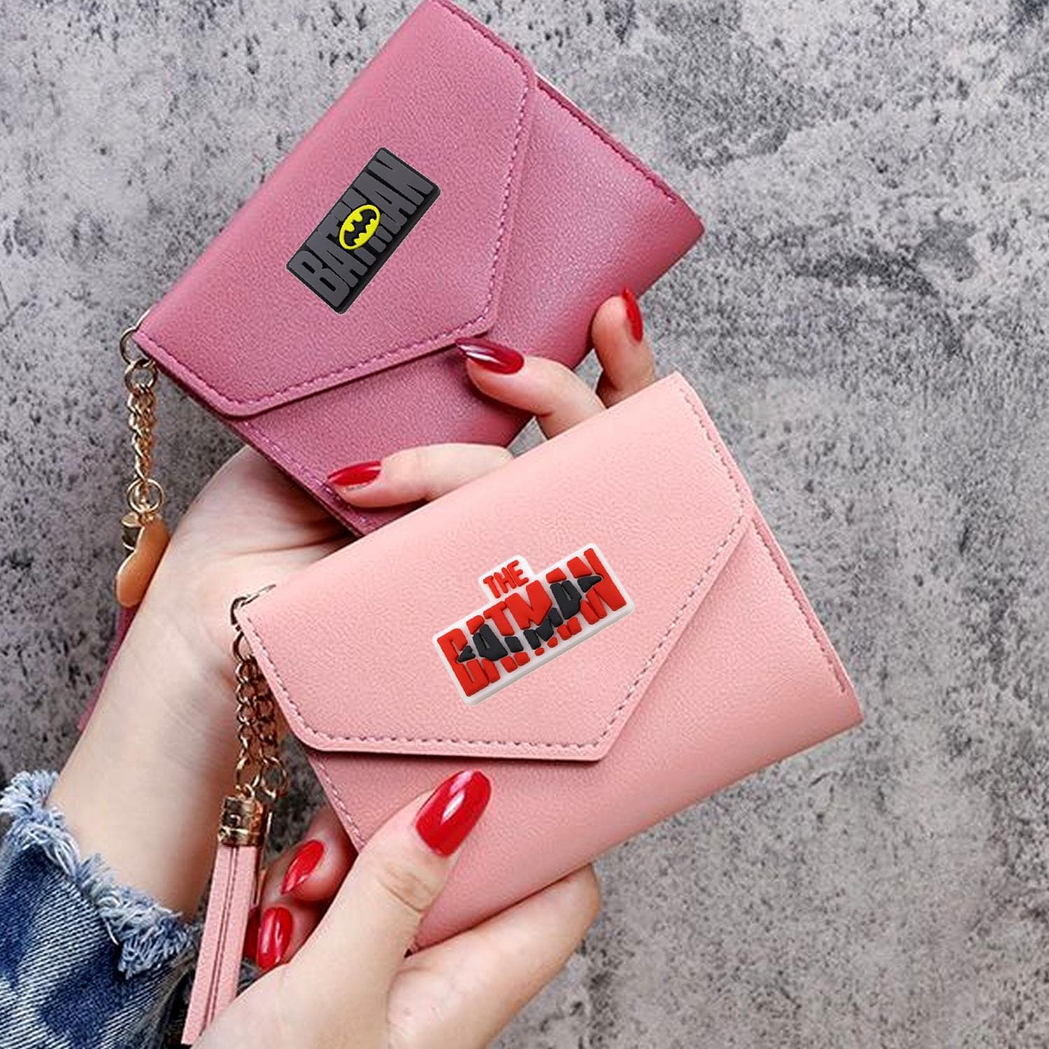 Batman solid color tassel coin purse shein cute cartoon cross-border popular wallet thin wallet 30% off