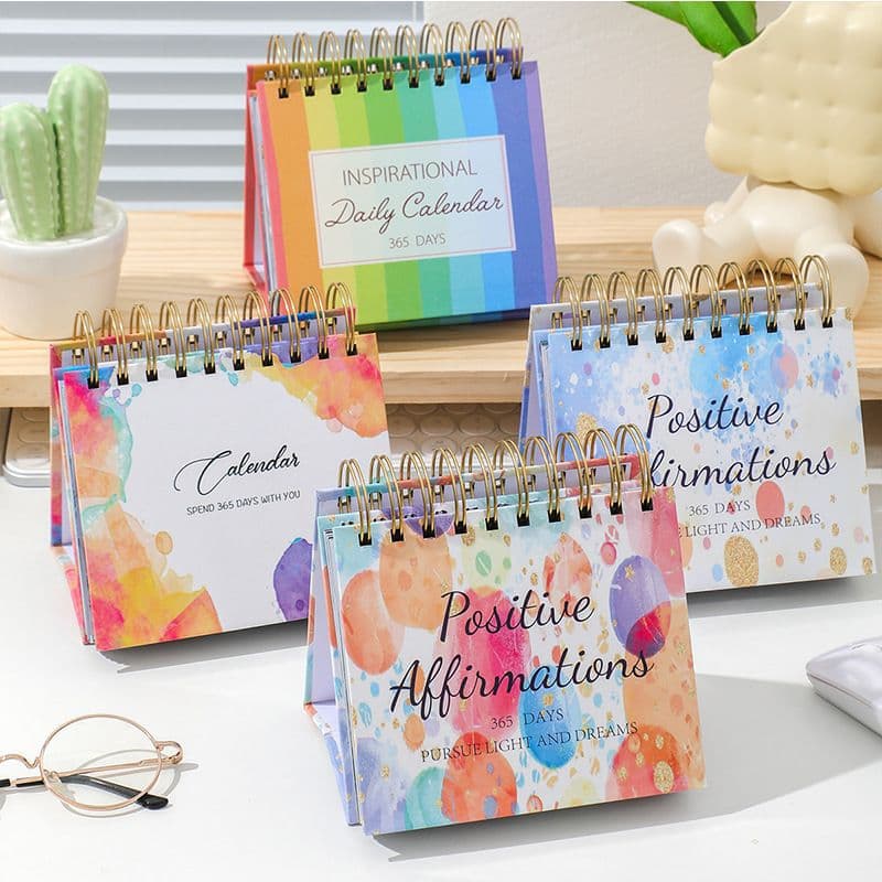Amazon 2026 English Calendar Creative Women Inspirational Desktop Ornament 365-Day Calendar Custom for Export