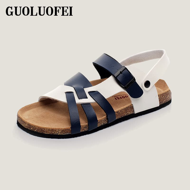 Cork Slippers, Men's Summer Sandals, Fashionable Korean Style Casual Two-Way Wear Men's Large Size Slippers, Outdoor Trendy Beach Shoes