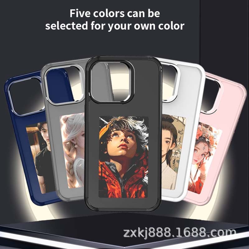 Four-Color E-Ink Phone Case Compatible with iPhone 13-17 Pro Max, Samsung S25U S24U Screen Mirroring Phone