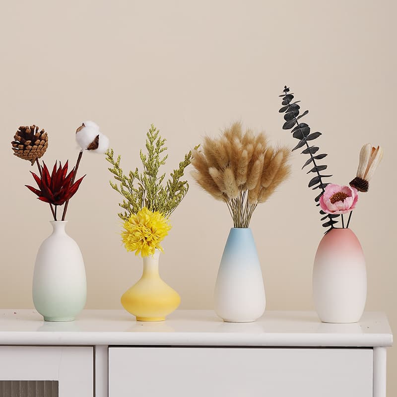Ceramic Small Vase Living Room Flower Arrangement Dried Flower Ornament, Niche Entryway Wine Cabinet Decor, TV Cabinet Display