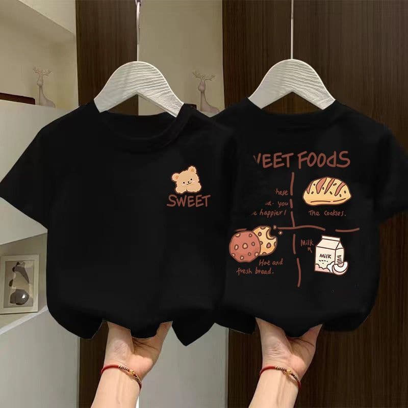 100% Cotton Girls Short Sleeve T-Shirt 2026 New Summer Kids Half Sleeve Cute Top for Older Children Summer T-Shirt