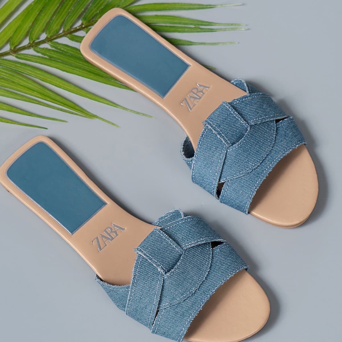 Large Size Flat Bottom Fashionable Slippers Women's Cross Pure Color Slip-On Shoes Korean Style Casual Slipper Shoes