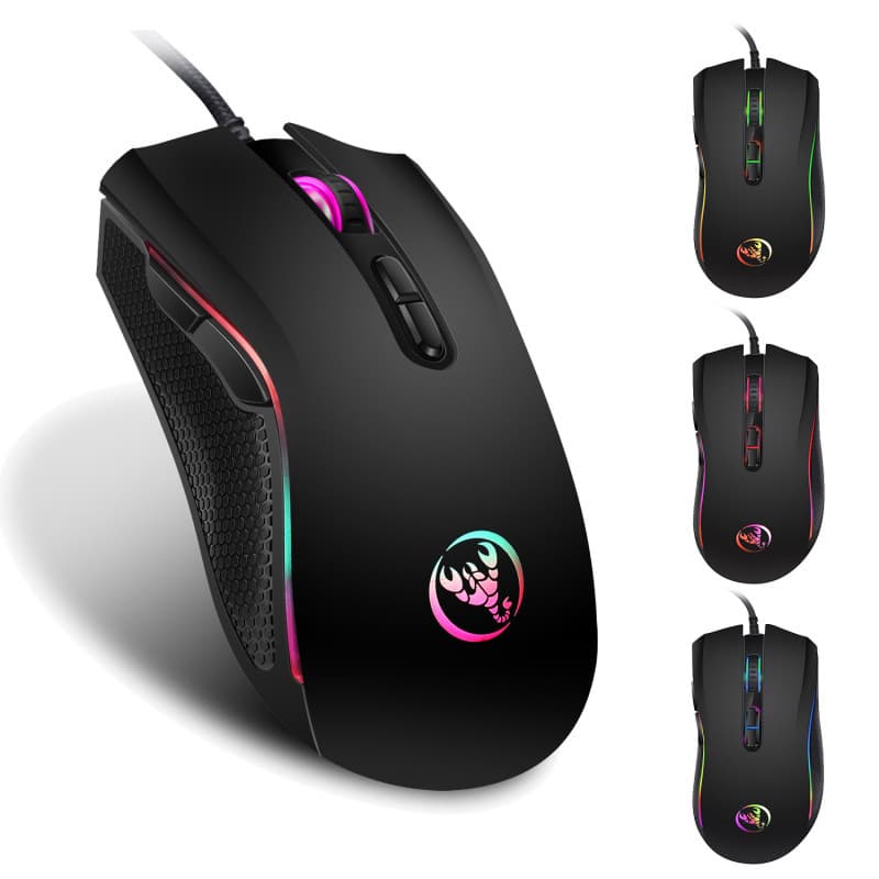A869 RGB Gaming Mouse, Wired Esports Mouse with 4 Adjustable DPI Levels Up to 3200 DPI