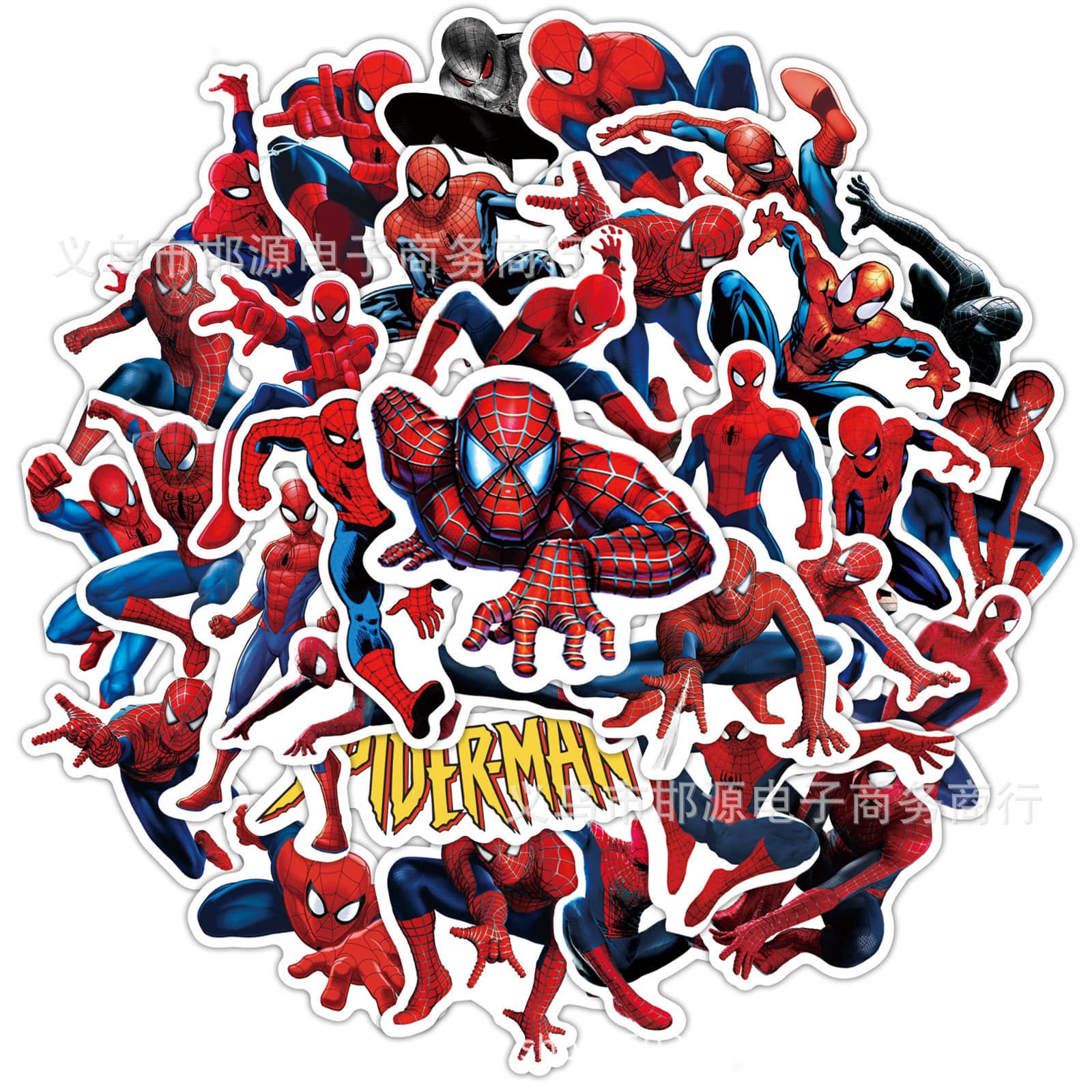 50 Spider-Man cartoon stickers for notebooks, computers, mobile phones, water cups, diy decorative stickers