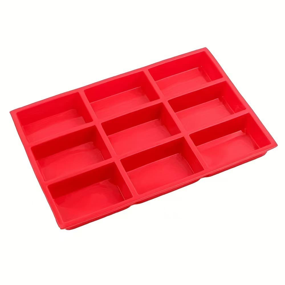 New Cross-Border Dropshipping Rectangular 9-Cavity Silicone Cake Mold Soap Mold Food-Grade Silicone Material