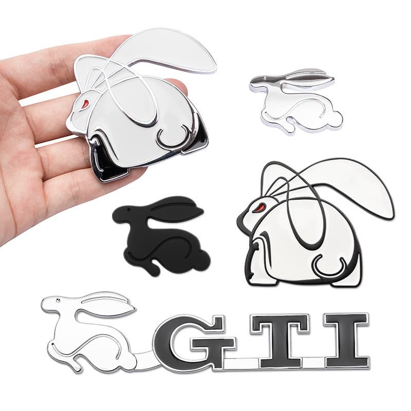 For VW GTI Golf 6 7 Evil Rabbit Modified Car Sticker 3D Metal Rabbit Emblem