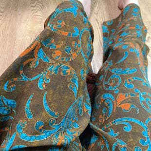 New Extended Cotton Silk Pajama Pants for Women, Plus Size Casual Home Pants, Summer Stroll, Chinese Retro Floral, Wearable Outside