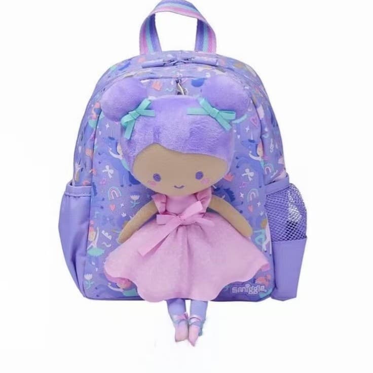 Australian Smiggle Plush Backpack with Detachable Doll, Kindergarten Cartoon Bag for Preschool Outings