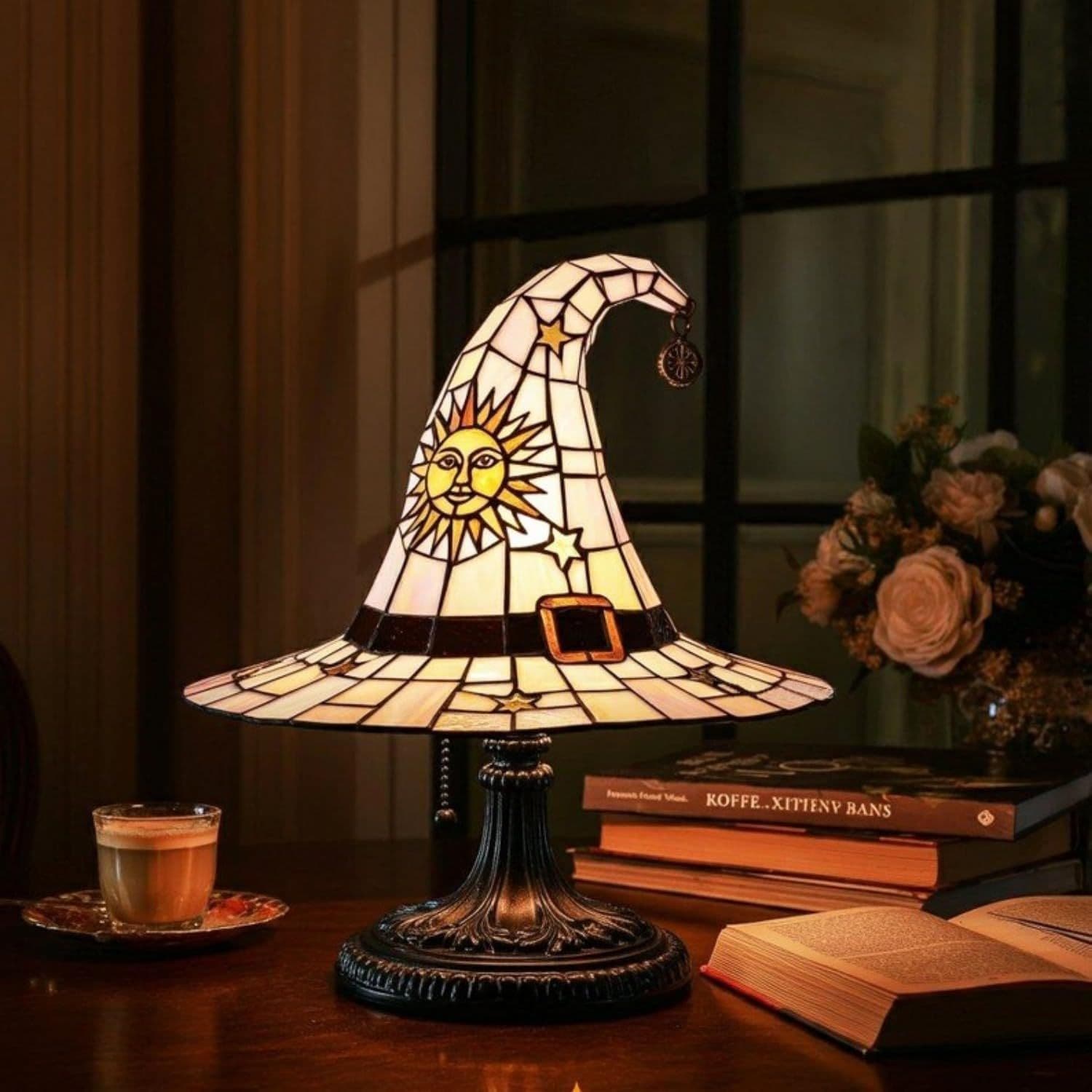 Witch Hat Lamps, Handmade Witch Hat Lights, Gothic Halloween Decor
